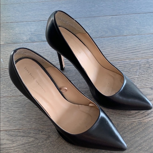 zara leather pumps